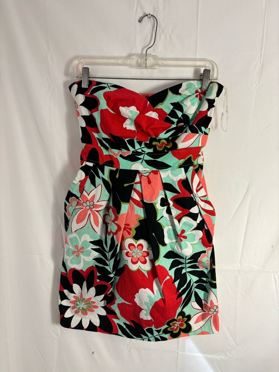 Teeze Me Dresses & Skirts - Floral Tropical Boho Vacation Strapless Tie-Waist‎ Mini Dress Size M